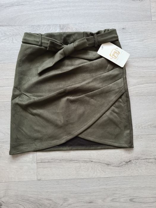 spódnica mini zamszowa Khaki L