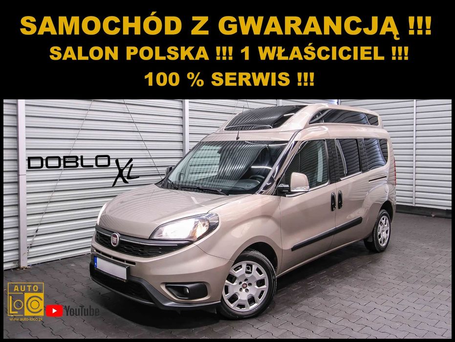 Fiat Doblo Długi Xl + Salon Polska +100% Serwis +100%