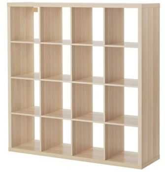 Estante KALLAX 147×147 cm – 16 módulos – Folha carvalho – IKEA (usada)