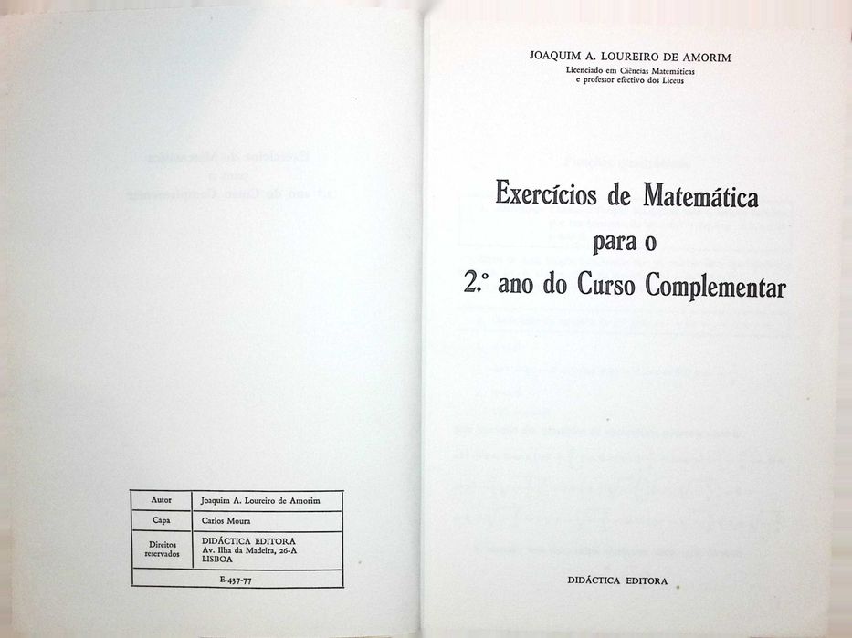 Exercícios de Matemática