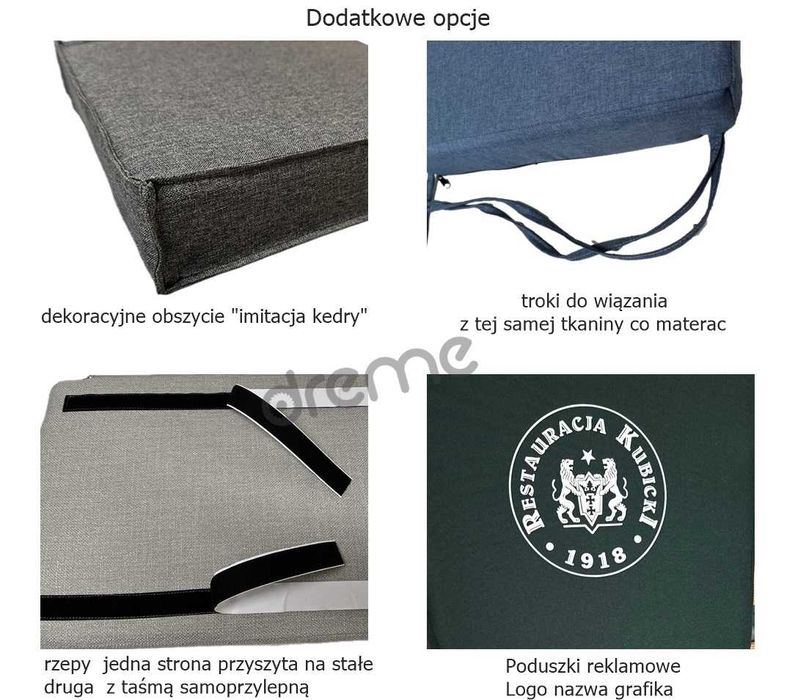 Poszewki pokrowce na poduszki materace siedziska meble