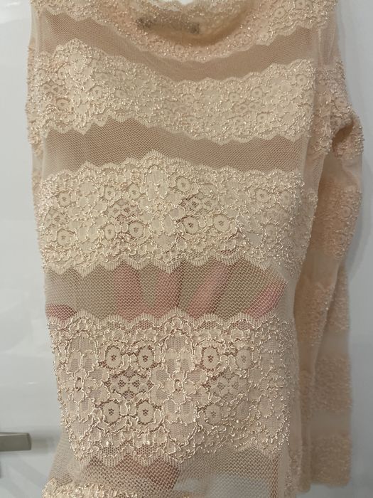 Beżowa koronkowa transparetna bluzka Capsule XS S