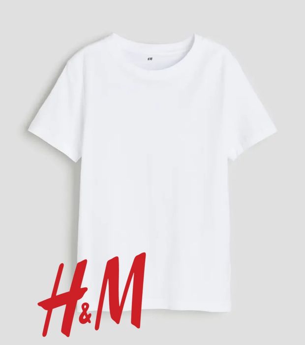 Футболка H&M 122-128, 135-140, 146-152, 158-164, 170-176 базова біла