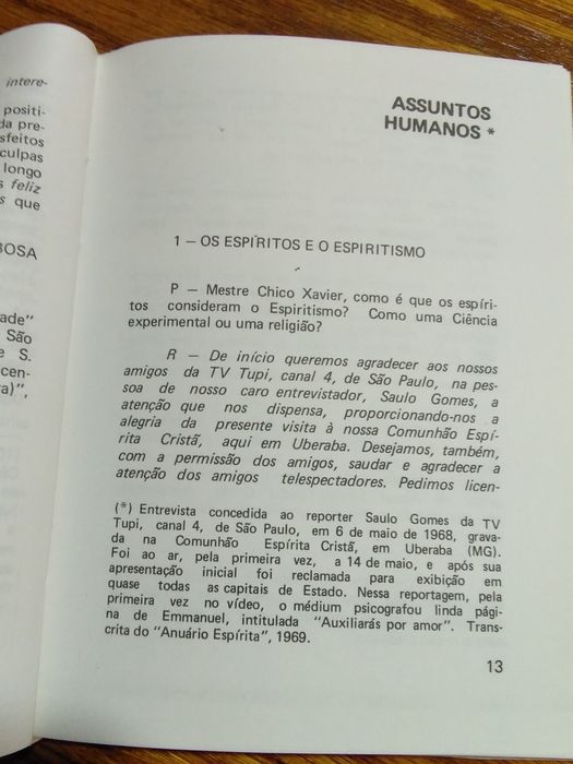 Entrevistas / Espiritismo