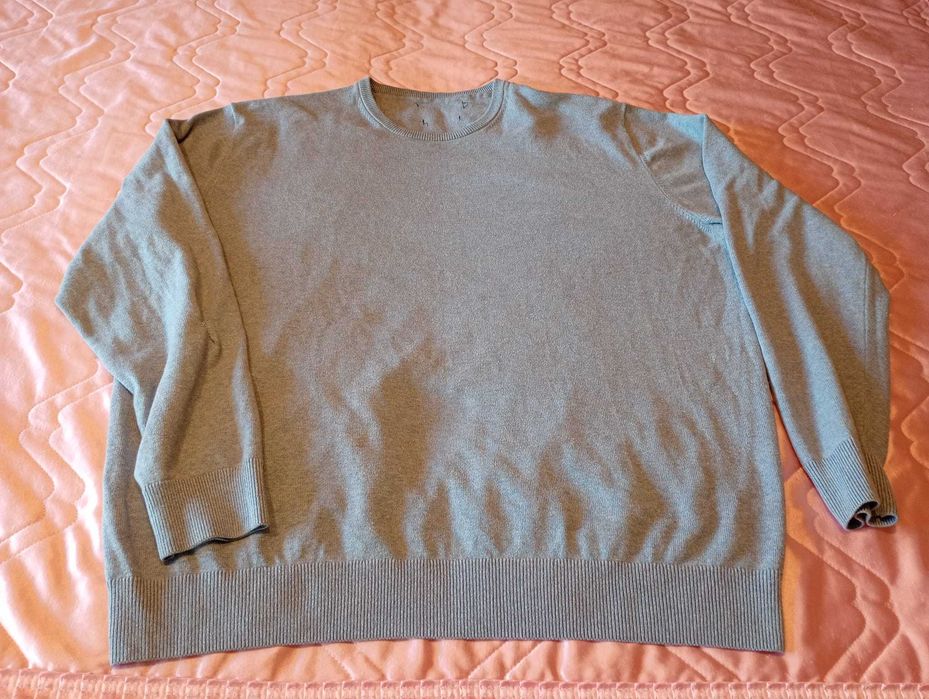 Sweter męski bawełna 100% niebiesko- błękitny