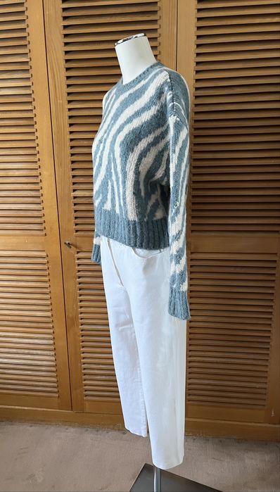 Pull-over Zara verde e branco