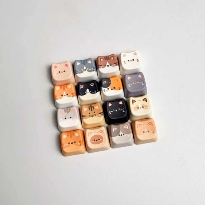 Кастомні кейкапи коти, keycaps cats PBT cherry
