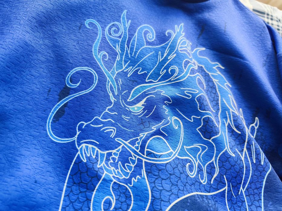 oryginalny wietnamski męski strój Ao Dai z motywem smoka, unikat!