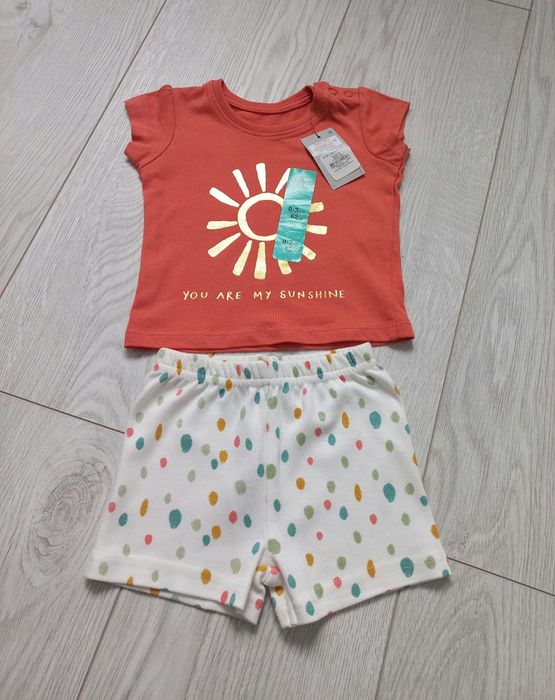 Комплект дитячий, костюм для дівчинки Primark: футболка і шорти 62р