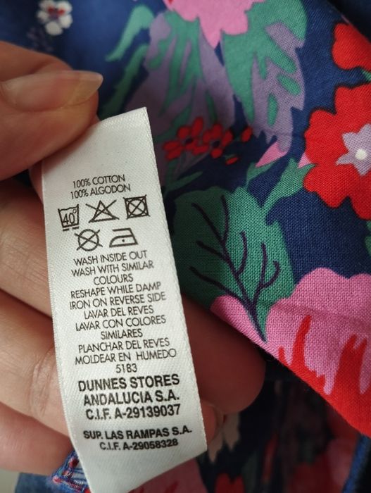 Letnia, wiosenna bluzka, top z bawełny, kolorowy w kwiaty, boho r.42 X