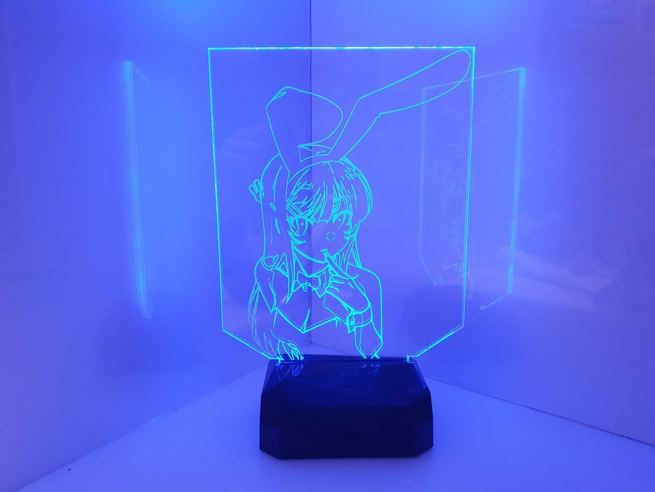 Manga postać królliczek Lampka NOCNA led na pilota, 16 kolorów PREZENT