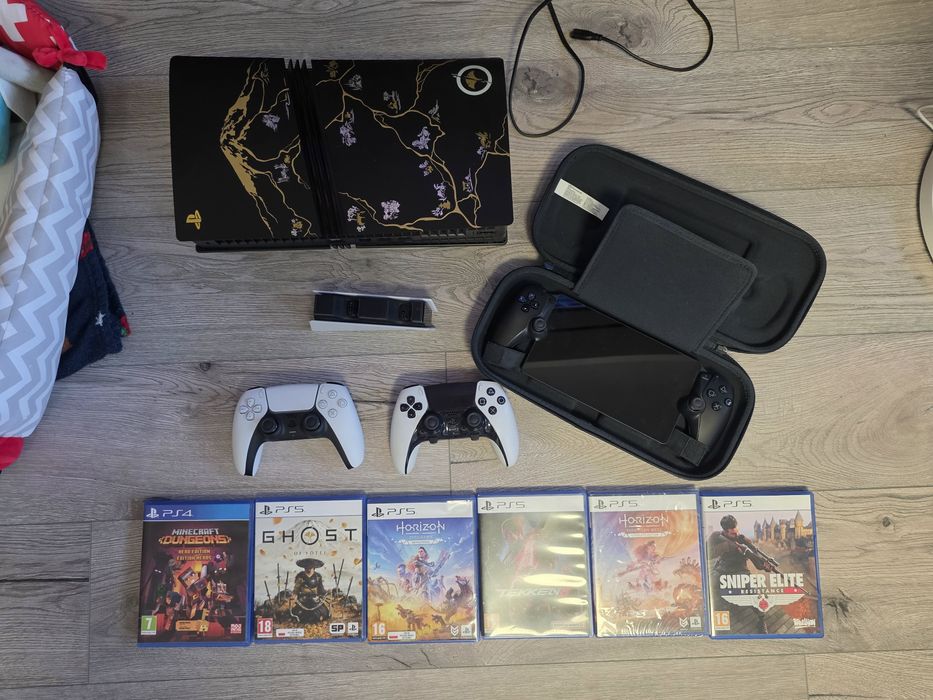 Sony PlayStation 5 Pro 2TB(GW 03.2028) + 1 Pad + 1 Pad Edge + Napęd + Portal + Ładowarka Sony +6 Gier