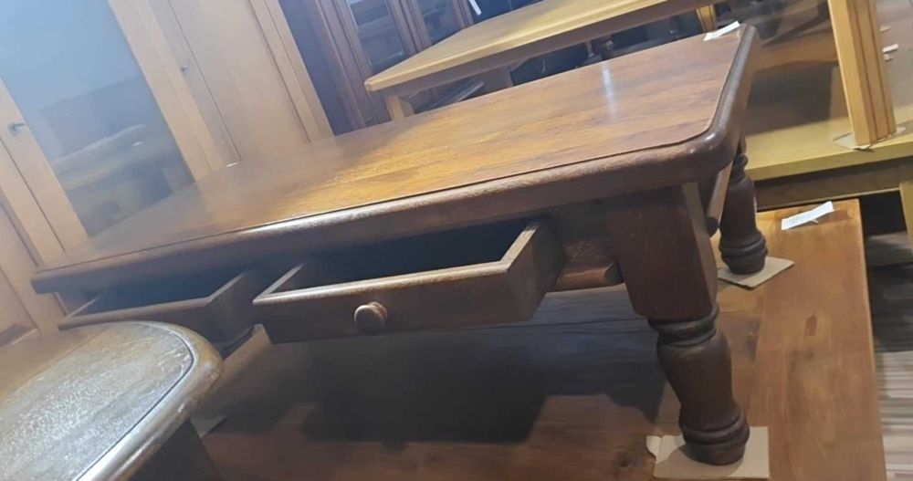 Ława drewniana dębowa dąb rustykalny szuflady prowansalska FV DOWÓZ