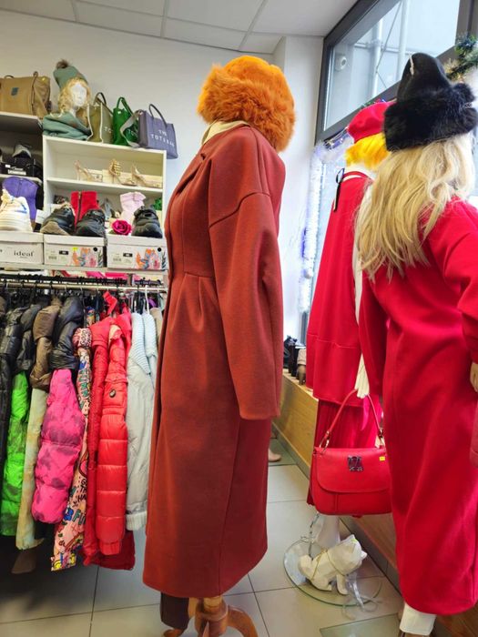 Płaszcz taliowany cynamon wiewiórka brąz M/L Italy !!!