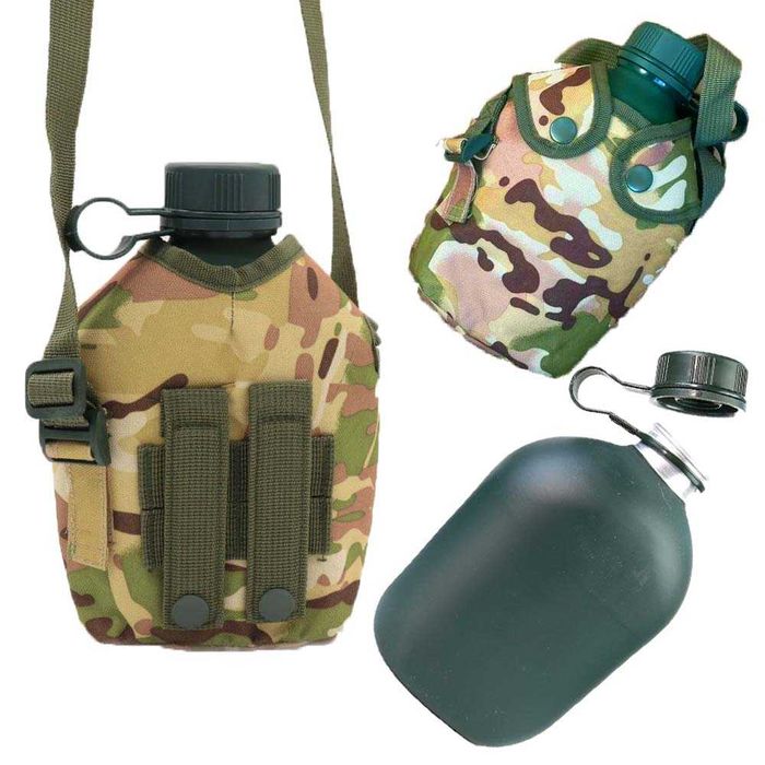 Фляга армійська в чохлі військова тактична для води (Мультикам) 1л