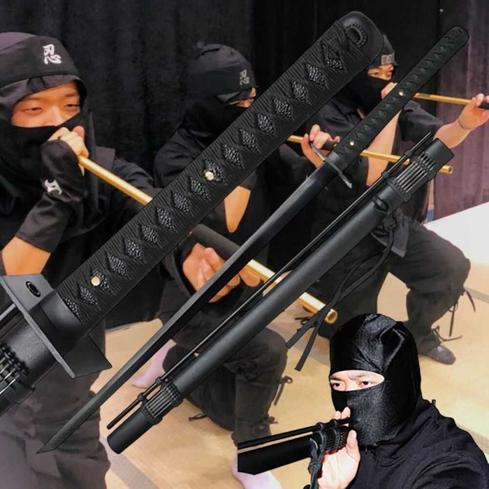 Miecz Katana Ninja Ostry Treningowy Stal 1045 z Dmuchawką D127
