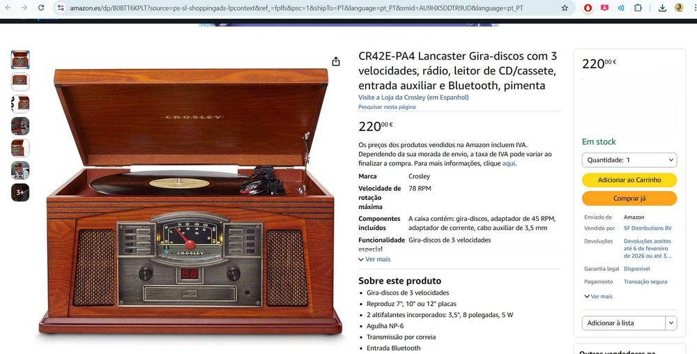 Crosley Music Center 5 em 1