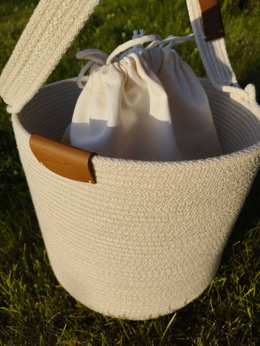 корзина-сумка з бавовняного шнура