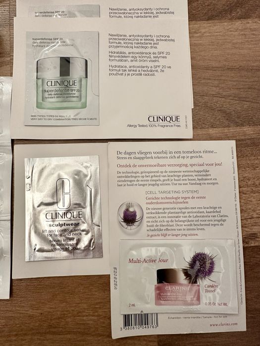 Cudowny komplet mini kosmetykow Chanel, Clarins, Clinique, Benefit