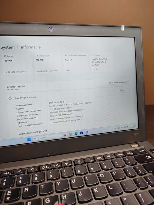 MINI LAPTOP | ThinkPad X240 | i7-4600U | 8GB | 256SSD | MODEM | Win11