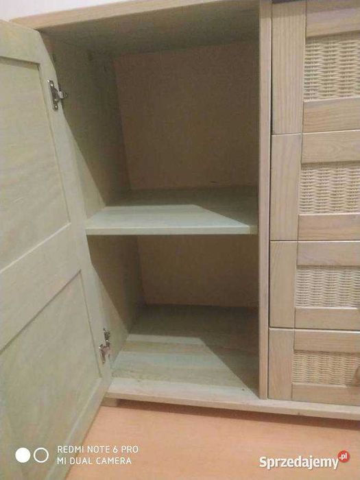 Komoda drewniana + dwie szafki