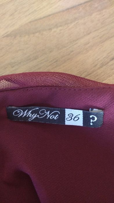 Sukienka krótka bordo na wesele rozm. 36