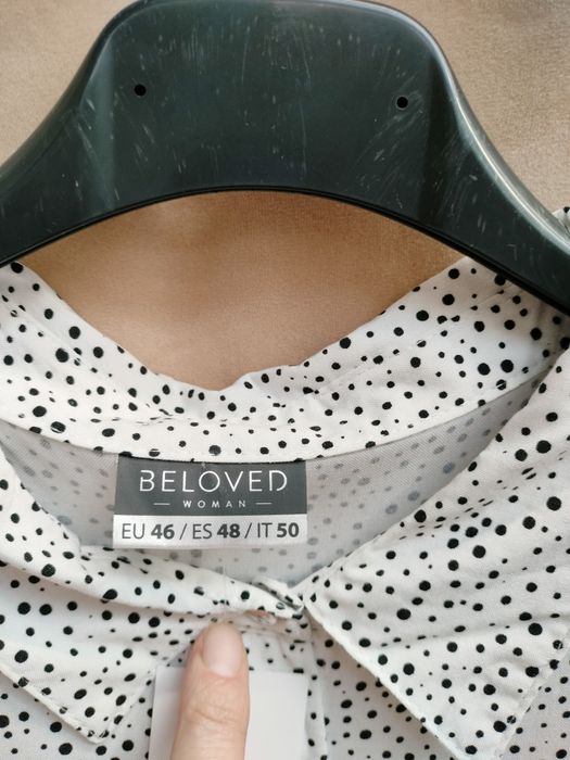 Wiskozowa bluzka z kołnierzykiem r.46 nowa z metką