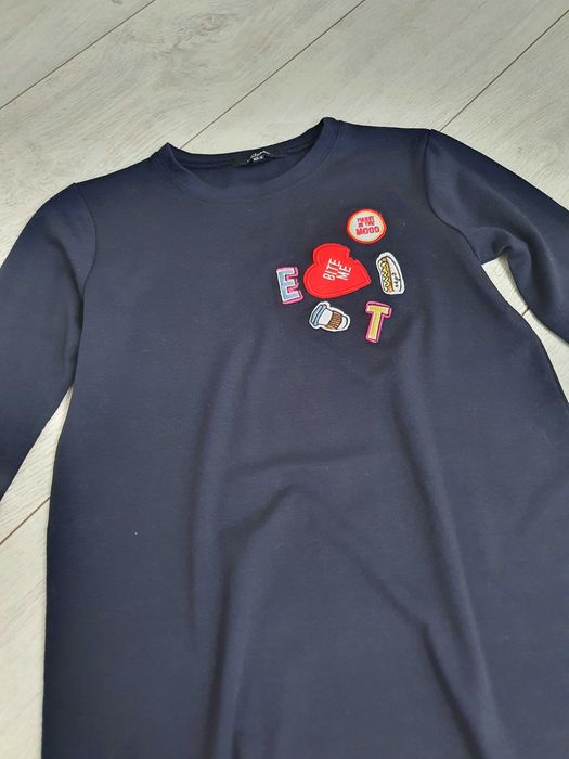 Lizai granatowa tunika bluzka z naszywkami M 38