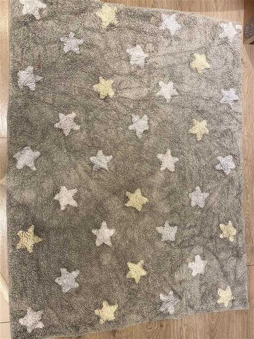 Dywan bawełniany Lorena Canals 160x120 szary w gwiazdki