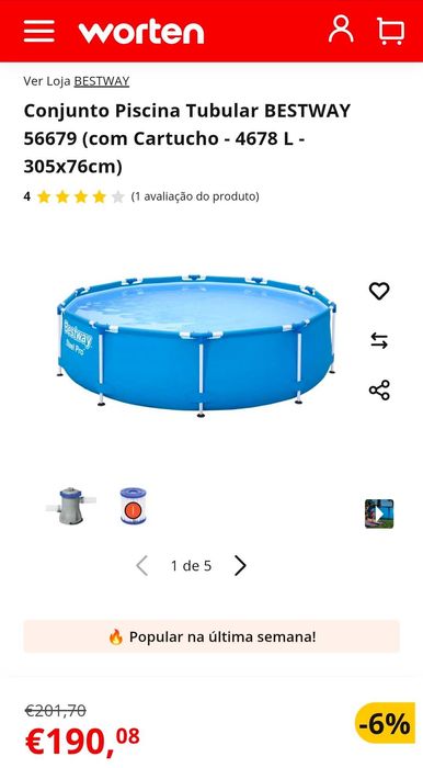 Piscina redonda BESTWAY 305x76cm