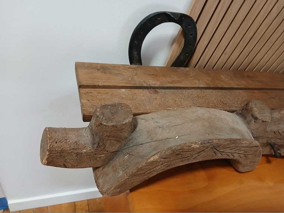 Jarzmo Uprząż Stara Drewniana Półka Antyk Vintage Zabytkowe