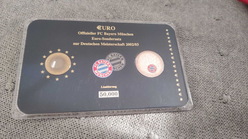 Medal moneta Bayern Monachium wraz z 1 euro zestaw