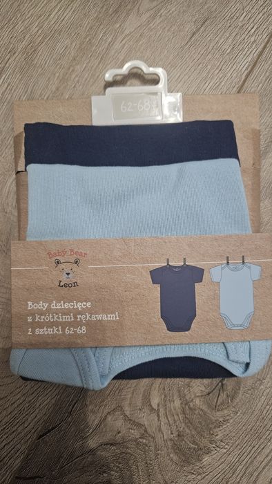 Body 2 pak baby bear Leon rossmann delikatna bawełna 62-68 krótki