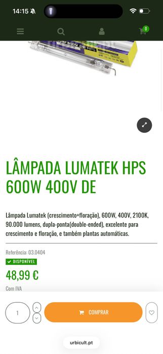 Luz Cultivo Lumatek 630w