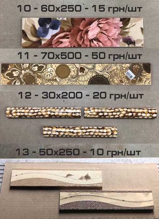 Розпродаж керамічні бордюри, фризи, декори