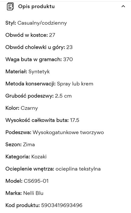 Kozaki dziewczęce botki trzewiki ocieplane dla dziewczynki CCC rozm 36