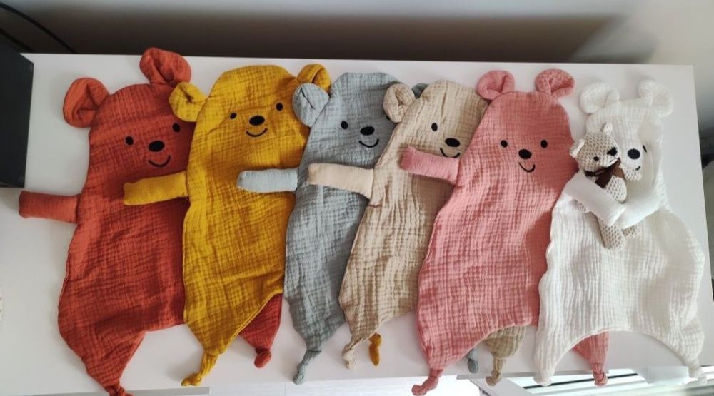 Pieluszka muślinowa miś przytulanka pielucha usypiacz