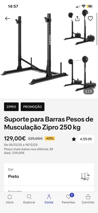 Suporte para barras de peso