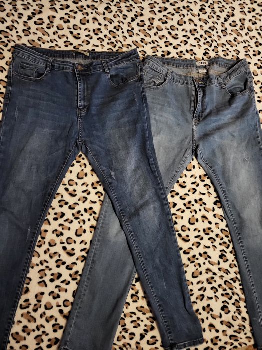 Duże spodnie jeansowe 48 rozmiar, uciagliwe, dwie pary.