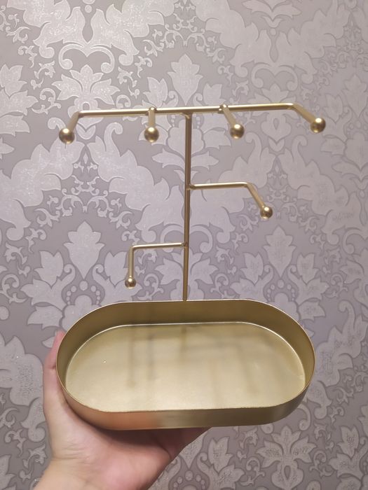 Органайзер підставка для прикрас шкатулка металева золота на подарунок