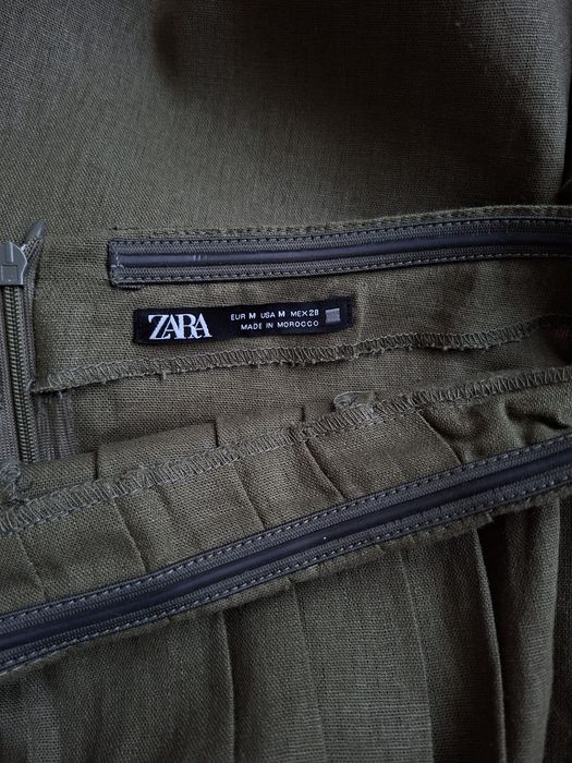 Lniany długi elegancki kombinezon bez ramiączek ZARA 52% len 48% wiskoza M