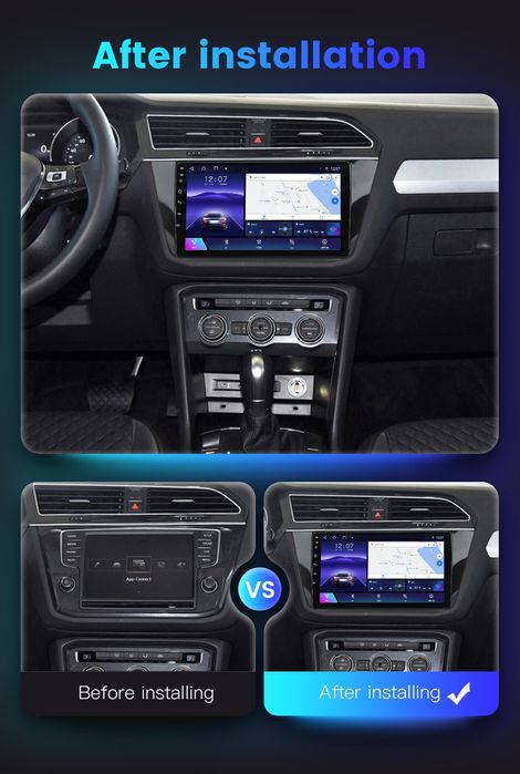 Rádio 10" android VW Tiguan 2016-22 CARPLAY WIFI GPS 2/32GB Novo