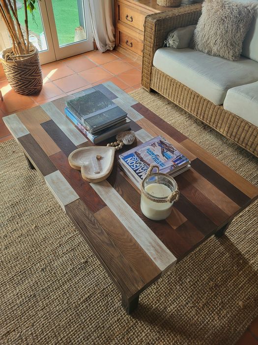 mesa, grande, apoio, centro, rustico