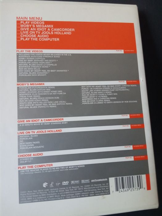 Pearl Jam - Moby - DVD's musicais