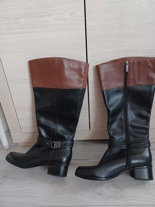 Buty zimowe kozaki skórzane