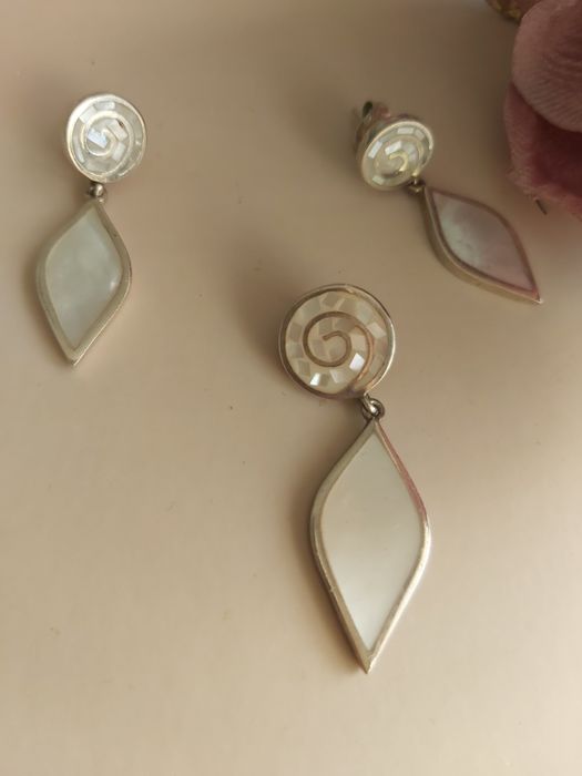 Piękny zestaw srebrnej biżuterii Apart, kolczyki wisiorek