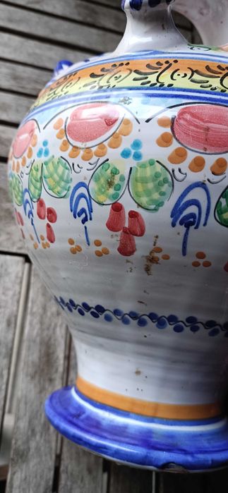 Vintage botijo faiança Talavera pintado a mao
