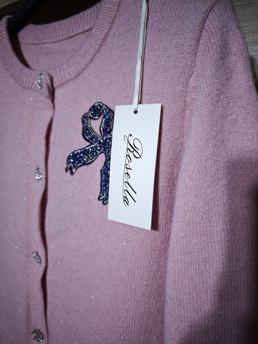 Nowy sweter zapinany różowy Rosella roz M-L