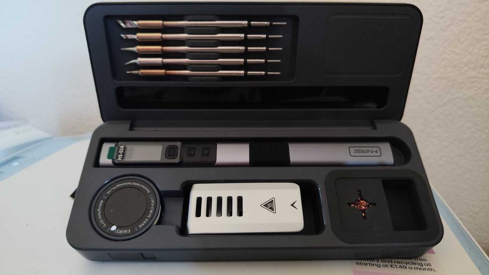 FNIRSI HS-02A Kit Ferro de Soldar Inteligente 100W USB-C PD | Completo | Novo