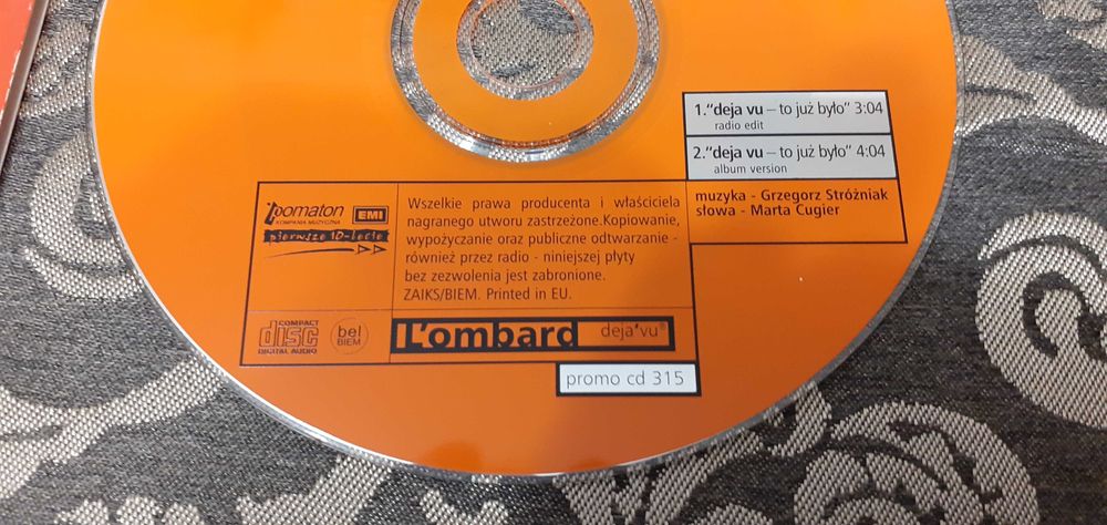 Lombard "Deja Vu" CD, singiel promocyjny